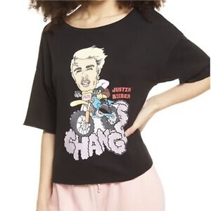 • Bp • Justin Bieber Crop Graphic Tee